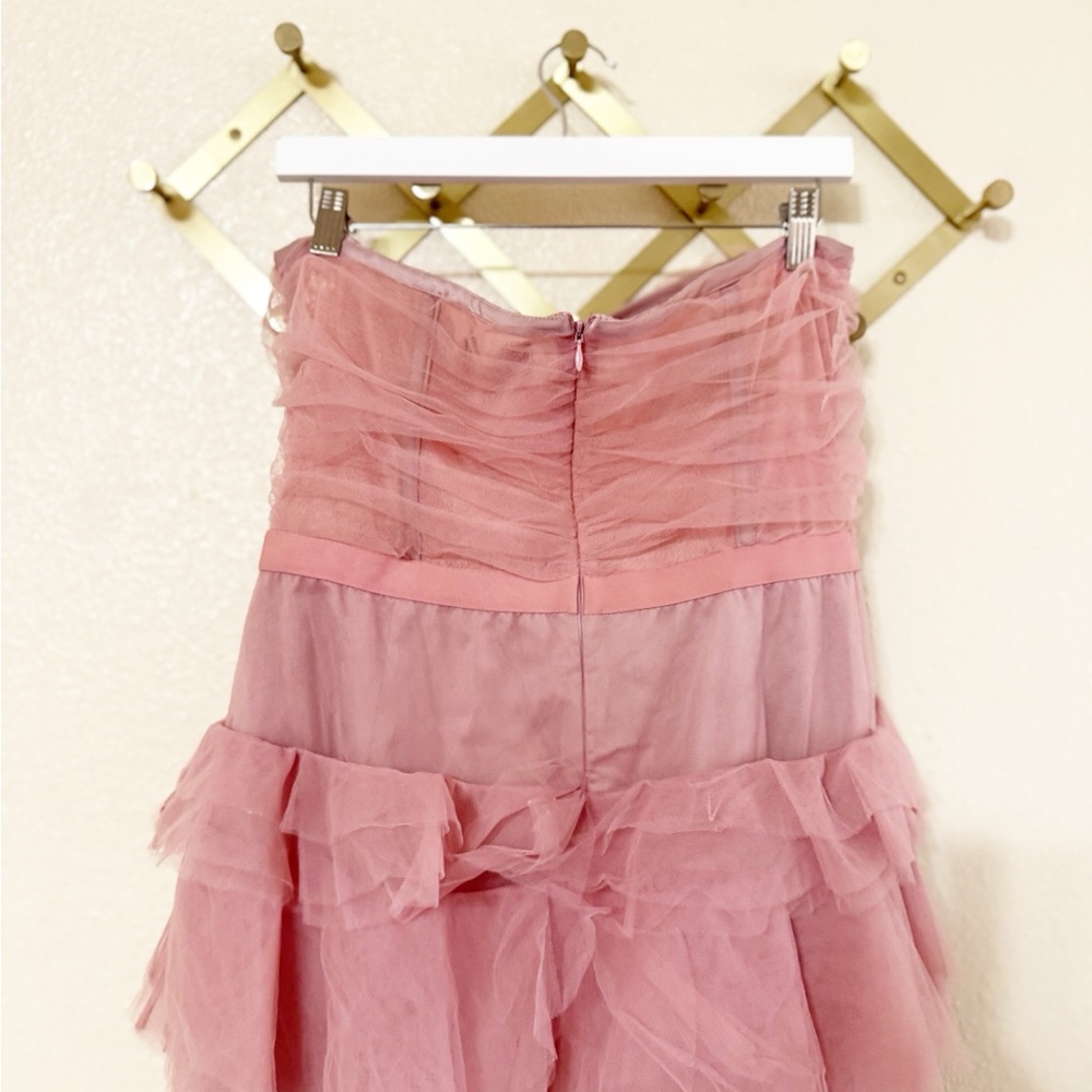Michael Costello x Revolve Alai Strapless Pink Tulle Layer Ruffle Dress size XL - Picture 11 of 12